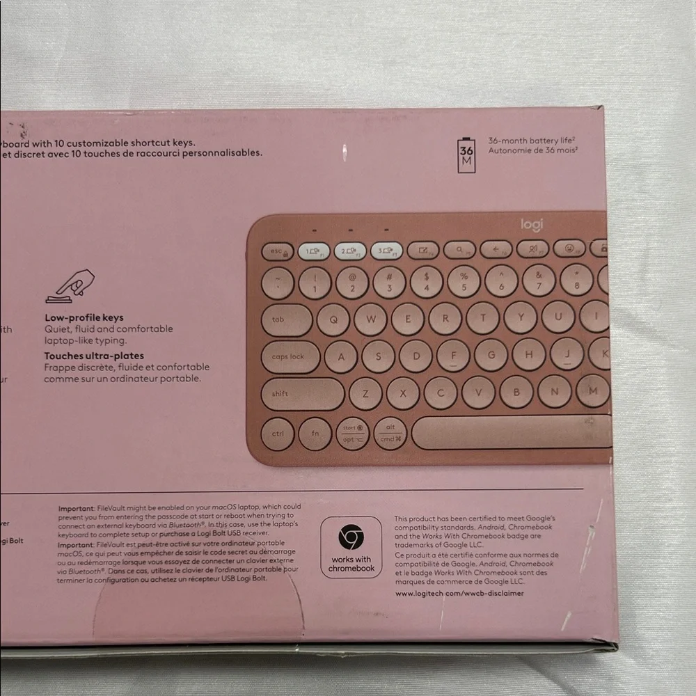 New🪄Logitech K380S Wireless Keyboard in Pink
